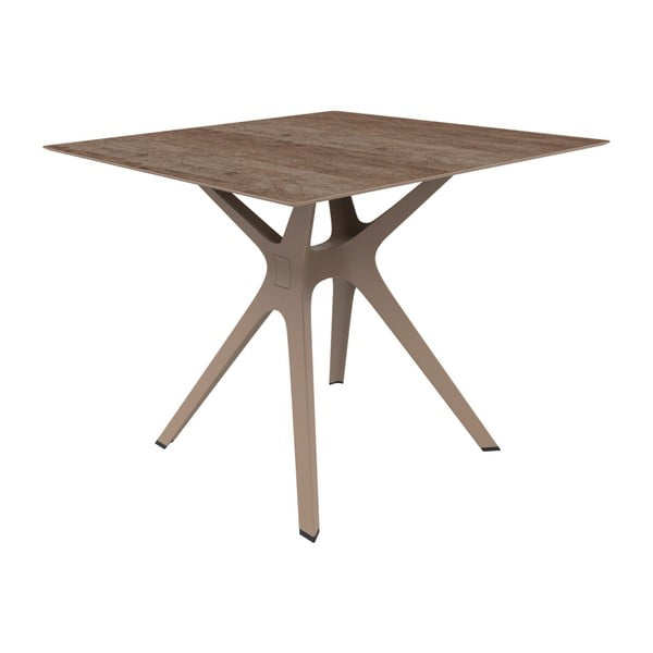 Smeđi blagovaonski stol pogodan za vanjski Resol Vela, 90 x 90 cm
