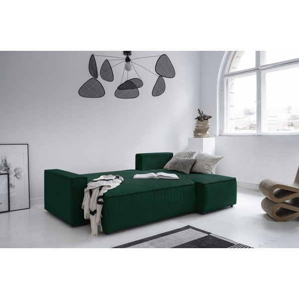 Tamno zelena sklopiva kutna garnitura od samta (promjenjiva) Brave Dave – Miuform-image-4