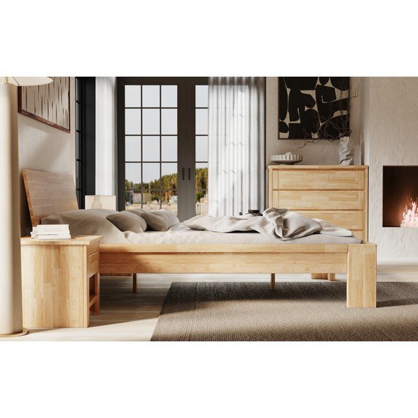 Niska komoda od punog hrasta u prirodnoj boji 105x96 cm Timo – Olivia Living-image-4
