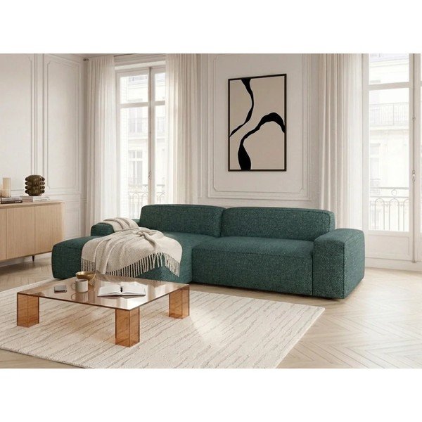 Zelena sklopiva/s električnim podešavanjem sjedala kutna garnitura (s lijevim kutom) Abel – Bobochic Paris-image-1