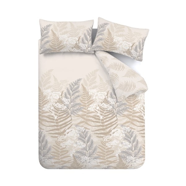 Bež-krem posteljina za bračni krevet 200x200 cm Floral Foliage – Catherine Lansfield