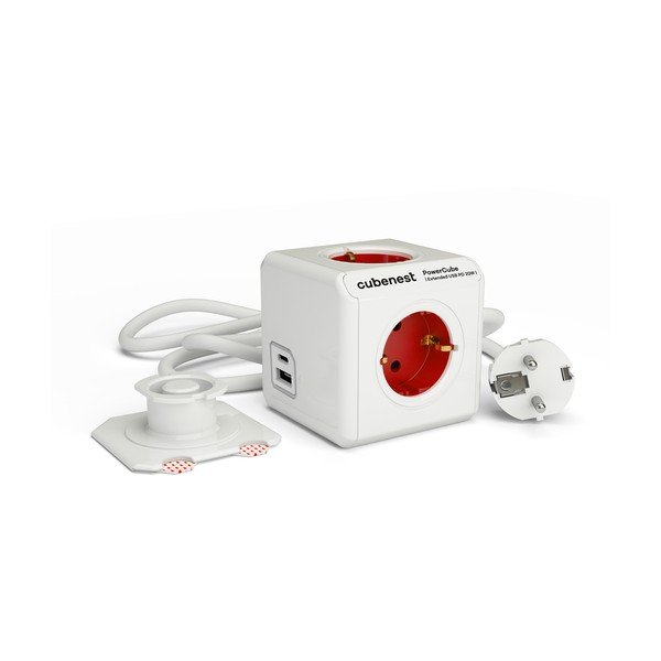 Razdjelnik utičnica 13 cm PowerCube Extended USB Schuko – Cubenest-image-2