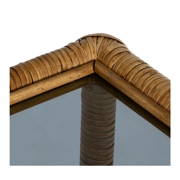 Stolić za kavu sa staklenom pločom stola u prirodnoj boji 40x90 cm – Ixia-image-3