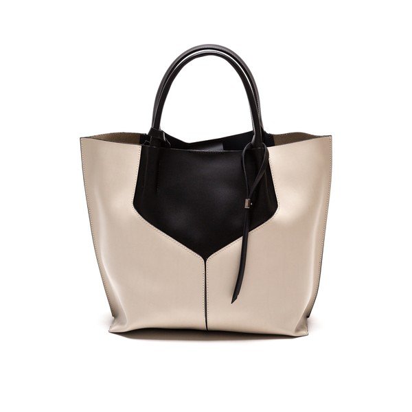Kožna torbica Anna Luchini 86 Nero Beige