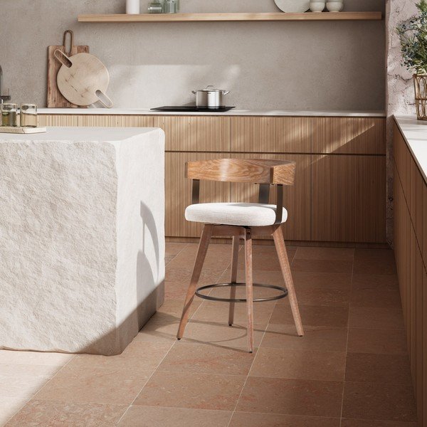 Krem/u prirodnoj boji podstavljene barske stolice u setu s naslonima za ruke 2 kom Ilia – MOME-image-2