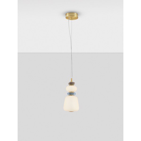 Bijela/u zlatnoj boji metalna LED viseća svjetiljka s mogućnosti zatamnjivanja s porculanskim sjenilom/sa staklenim sjenilom ø 17 cm Palo – Nova Luce-image-4