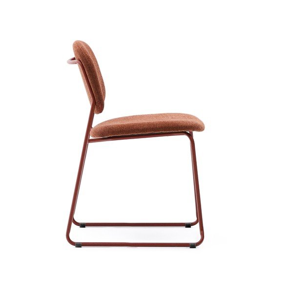 Metalna složiva blagovaonska stolica boja terakote Meli – Kave Home-image-3