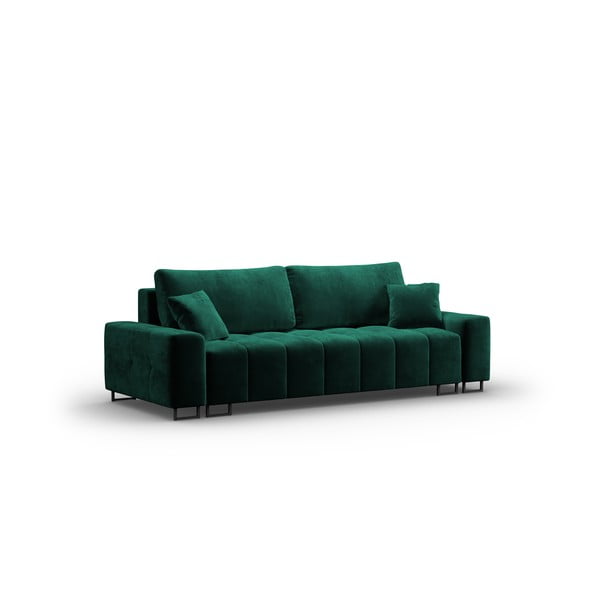 Zelena baršunasti sklopiva/s prostorom za odlaganje sofa 250 cm Wicklow – Cosmopolitan Design-image-2