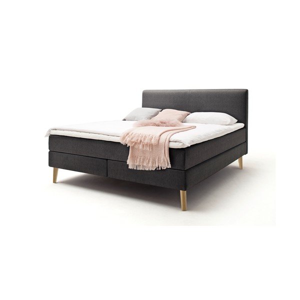 Antracitno sivi boxspring krevet 160x200 cm Greta – Meise Möbel-image-2
