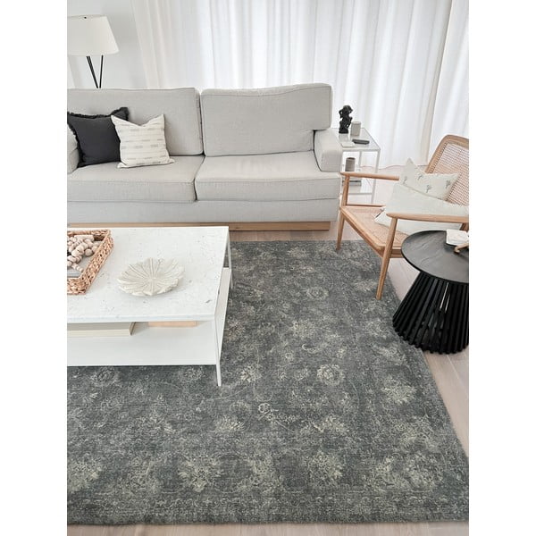 Sivi vuneni tepih 230x340 cm Calisia Vintage Flora – Agnella-image-1