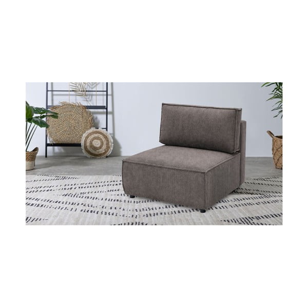 Svjetlo smeđa modularna sjedeća garnitura od samta (srednji modul ) Nihad modular – Bobochic Paris-image-1