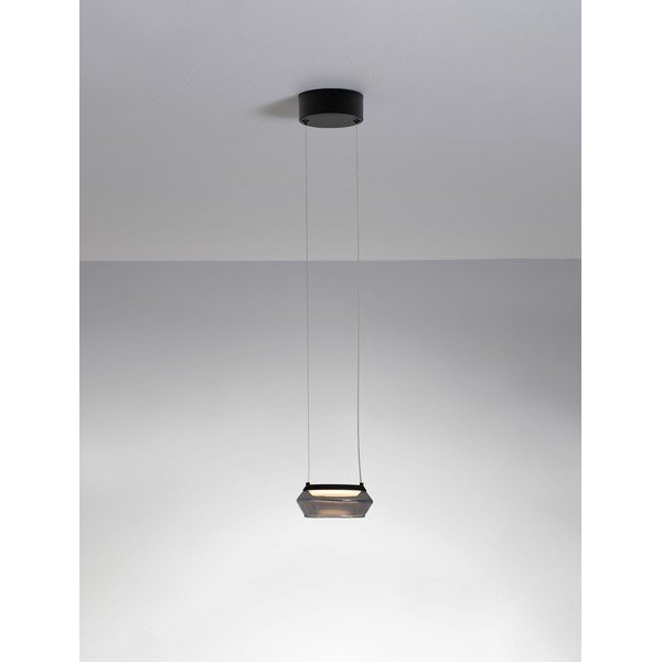 Mat crna staklena LED viseća svjetiljka ø 14 cm Jailyn – Nova Luce-image-4