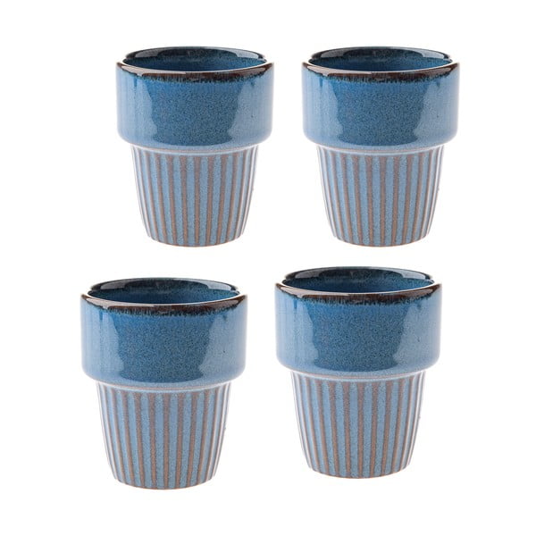 Plave šalice u setu 4 kom za espresso od kamenine 100 ml Tone – Dakls