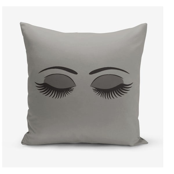 Siva jastučnica s primjesom pamuka Minimalist Cushion Covers Lash, 45 x 45 cm