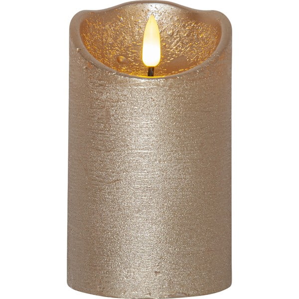 LED voštana svijeća zlatne boje Star Trading Flamme Rustic, visina 12,5 cm