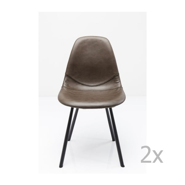 Set od 2 sive blagovaonske stolice sa čeličnom konstrukcijom Kare Design Lounge