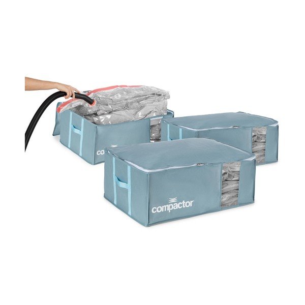 Vakuumske plastične kutije za pohranu odjeće u setu 3 kom 65x45x27 cm Blue Edition – Compactor-image-4
