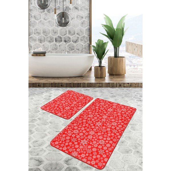 Crvene kupaonske prostirke u setu 2 kom 60x100 cm – Mila Home-image-3