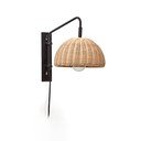 Crna/u prirodnoj boji zidna lampa ø 23 cm Damila – Kave Home