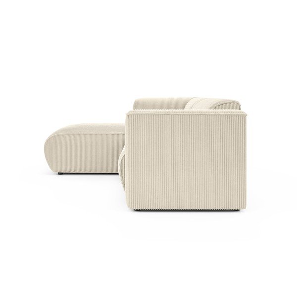 Bež kutna garnitura od samta (s lijevim kutom/s ležaljkom) Merid  – Ropez-image-3