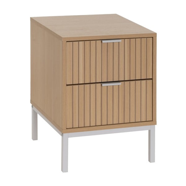 Noćni ormarić u dekoru hrasta u prirodnoj boji Mid-Lines – Casa Selección