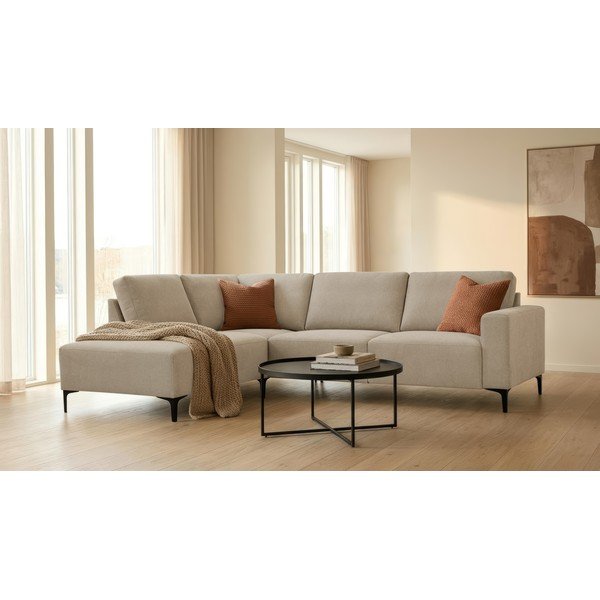 Svjetlo smeđa kutna garnitura od šenila (s lijevim kutom/u obliku slova L) Fabian – Scandic-image-1