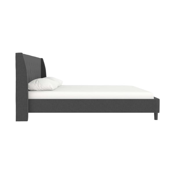 Tamno sivi tapecirani bračni krevet 180x200 cm Her Majesty – Støraa-image-3