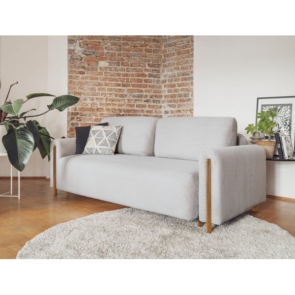 Siva sklopiva/s prostorom za odlaganje sofa od samta 244 cm Arcadova – ELTAP-image-3