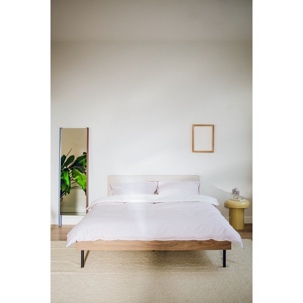 Tapecirani/od iverice bračni krevet u dekoru oraha s podnicom 160x200 cm u tamnoj prirodnoj boji Streiko – noo.ma-image-2