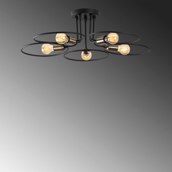 Crna stropna svjetiljka Circle – Opviq lights-image-3