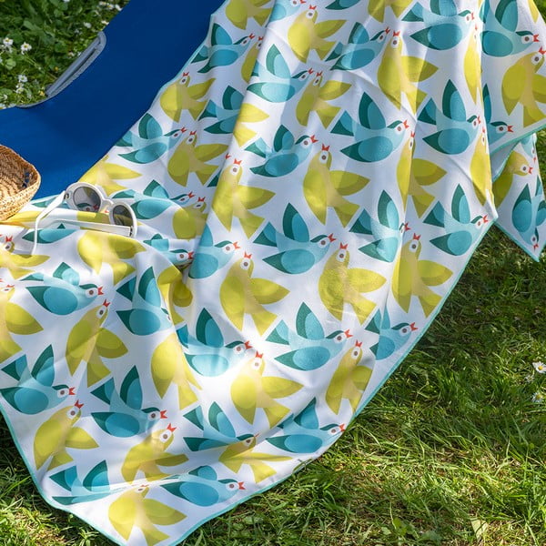 Ručnik od mikrovlakana žuto-plave boje Rex London Love Birds, 70 x 150 cm-image-1