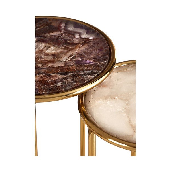 Okrugli pomoćni stolići u setu 2 kom s kamenom pločom stola ø 31 cm Vita – Premier Housewares-image-4