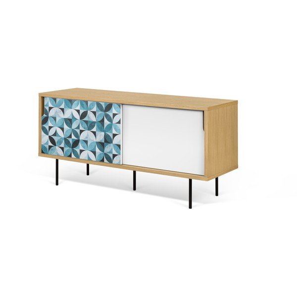 Mali hrastov TV stol s metalnim nogama TemaHome Dann Morocco-image-2