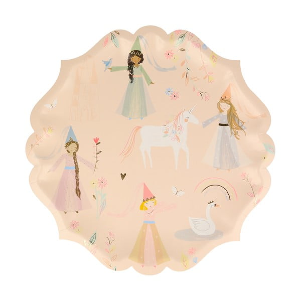 Papirnati jednokratni tanjuri u setu 8 kom princess – Meri Meri