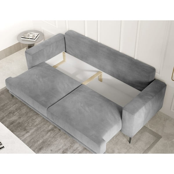 Siva baršunasti sklopiva/s prostorom za odlaganje sofa 260 cm Dalia – ELTAP-image-2