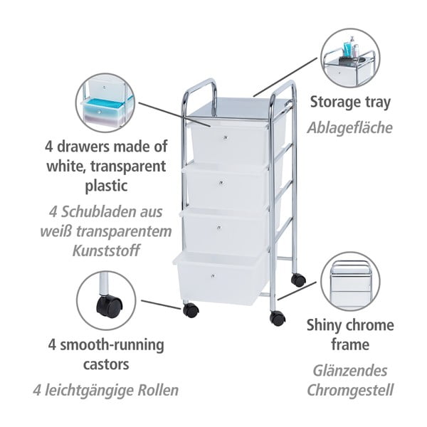 Mobilna polica za kupaonicu sa 4 ladice Wenkoo Messina-image-3