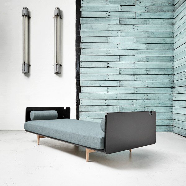 Sofa na razvlačenje Karup Deva Black / Raw Oak / Sky Blue-image-1