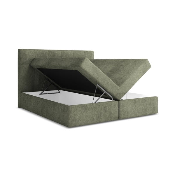 Zeleni boxspring krevet s prostorom za odlaganje 180x200 cm Palta – Makamii-image-1