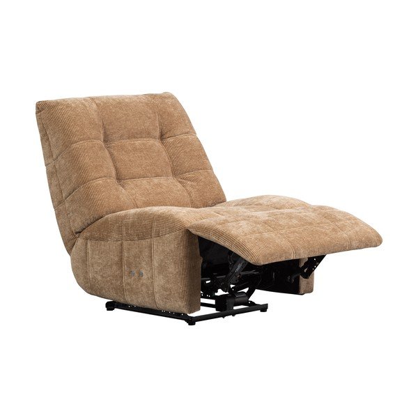 Svjetlo smeđa fotelja za opuštanje s podesivim nagibom od samta Hein – WOOOD-image-4