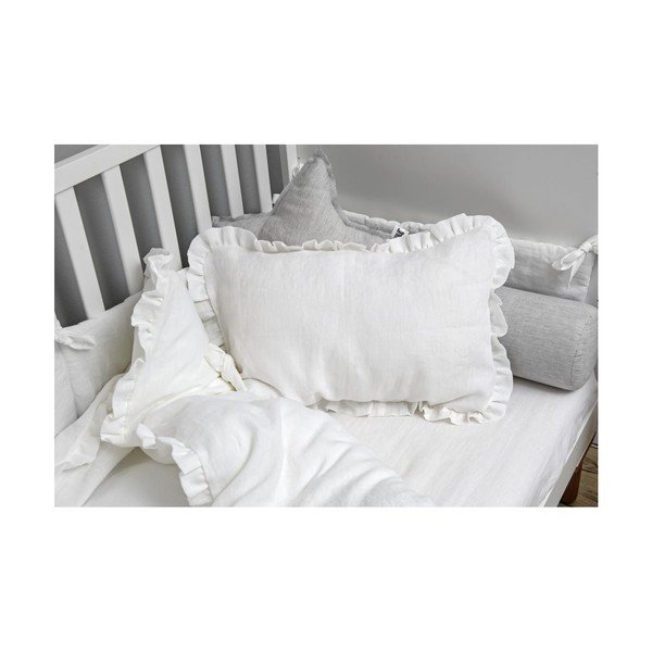 Bijela dječja lanena plahta BELLAMY Snow White, 90 x 200 cm-image-2