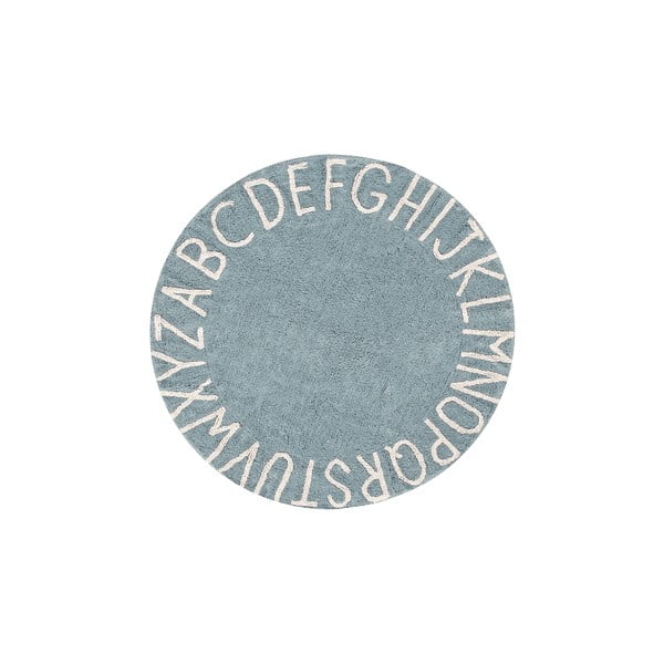 Svijetlo plavi periv/ručno rađen pamučan dječji tepih ø150 cm ABC Vintage Blue – Lorena Canals