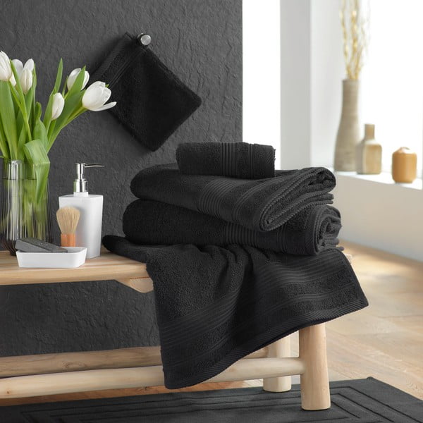 Crna pamučna krpica za pranje 15x21 cm Tendresse – douceur d'intérieur-image-3