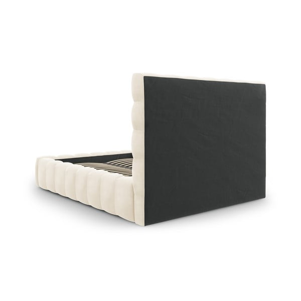 Bež tapecirani bračni krevet s prostorom za pohranu s podnicom 160x200 cm Bali – Cosmopolitan Design-image-4