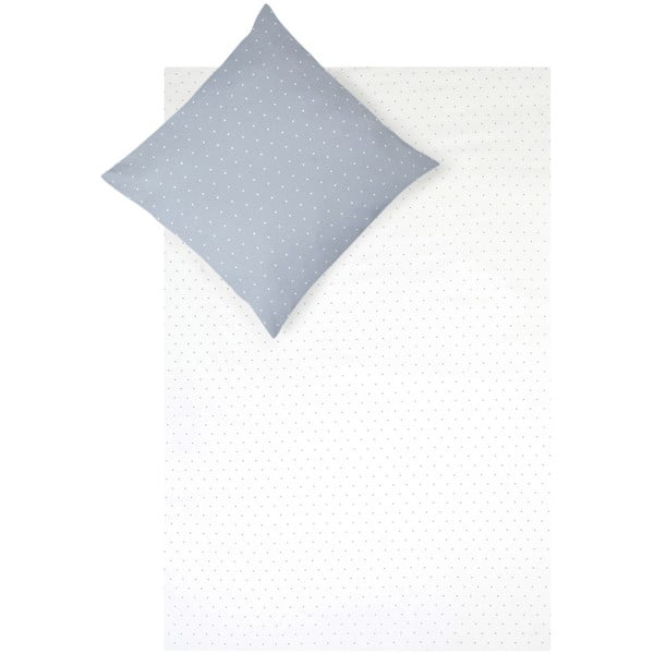 Bijelo-plava flanel posteljina za bračni krevet Fovere Betty, 200 x 200 cm