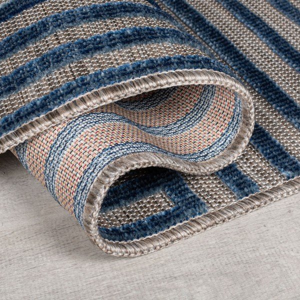 Tamno plavi unutarnji i vanjski tepih 120x170 cm Vigo Blocks – Flair Rugs-image-2