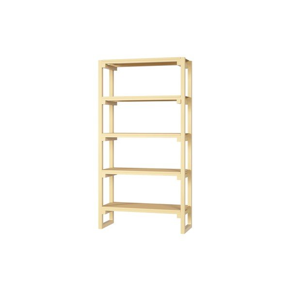 Svijetlo žuti regal od masivne bukve 94x180x37 cm Noru – noo.ma