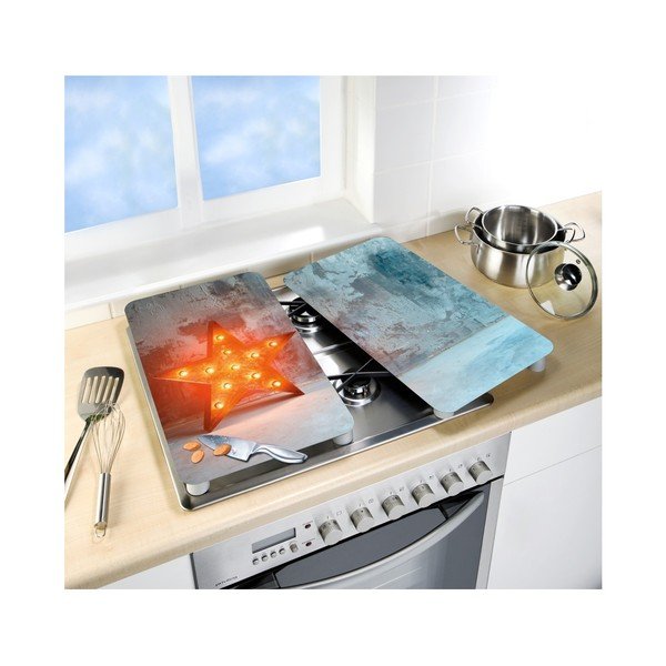 Set od 2 staklena pokrivala za štednjak Wenko Star, 52 x 30 cm-image-2