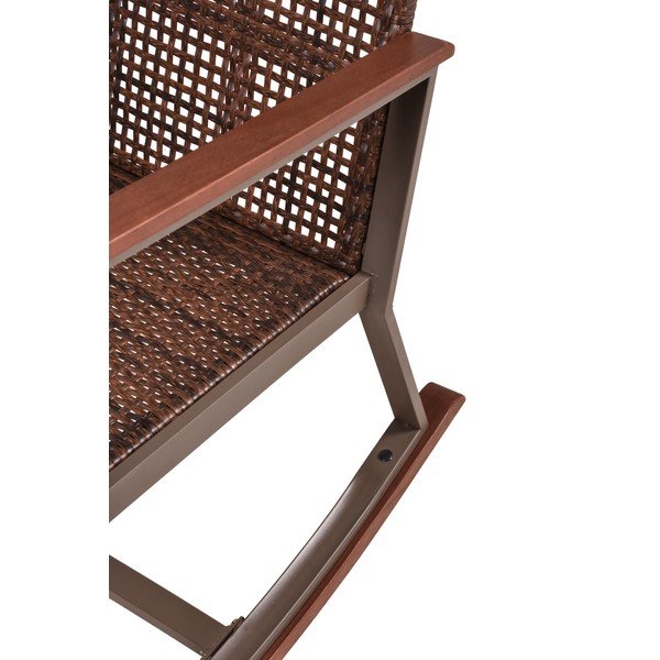 Tamno smeđa stolica za ljuljanje sa stolom od masivnog drveta Sinaloa – Garden Pleasure-image-4