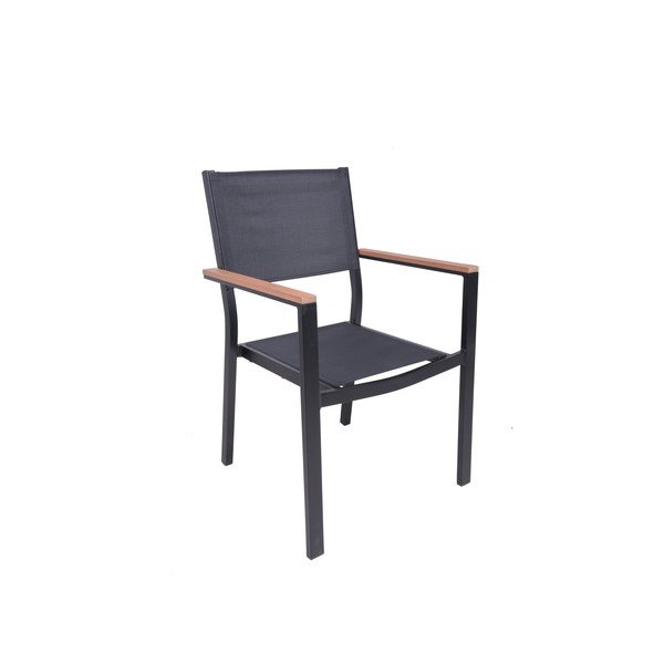 Tamno siva metalna vrtna stolica Cancun – Garden Pleasure-image-1