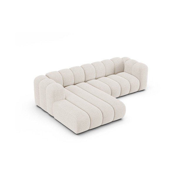 Krem kutna garnitura od šenila (s lijevim kutom/s ležaljkom) Lupine – Micadoni -image-2